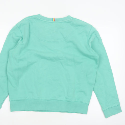 Joules Women Green UK 10 Pullover Crew Neck Cotton Sweatshirt