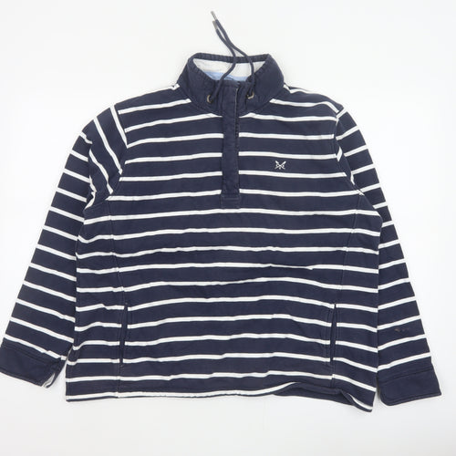 Crew Clothing Company Women’s Blue Stripe 1/4 Zip Sweatshirt Size 16
