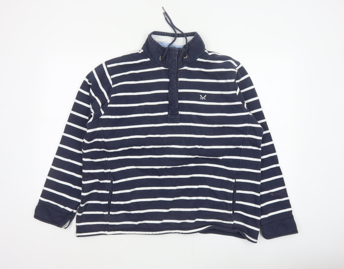 Crew Clothing Company Women’s Blue Stripe 1/4 Zip Sweatshirt Size 16