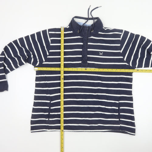 Crew Clothing Company Women’s Blue Stripe 1/4 Zip Sweatshirt Size 16