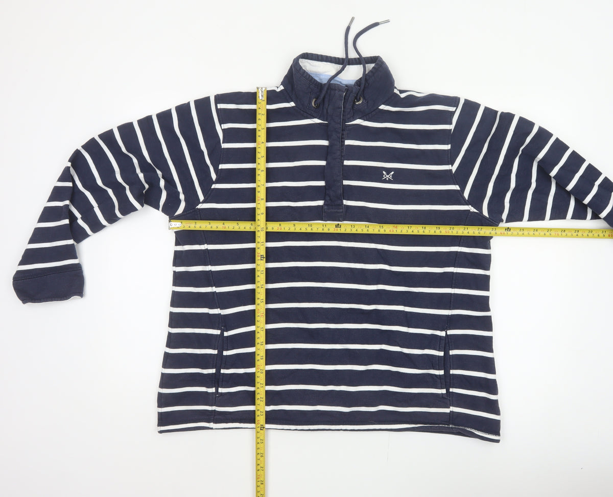 Crew Clothing Company Women’s Blue Stripe 1/4 Zip Sweatshirt Size 16