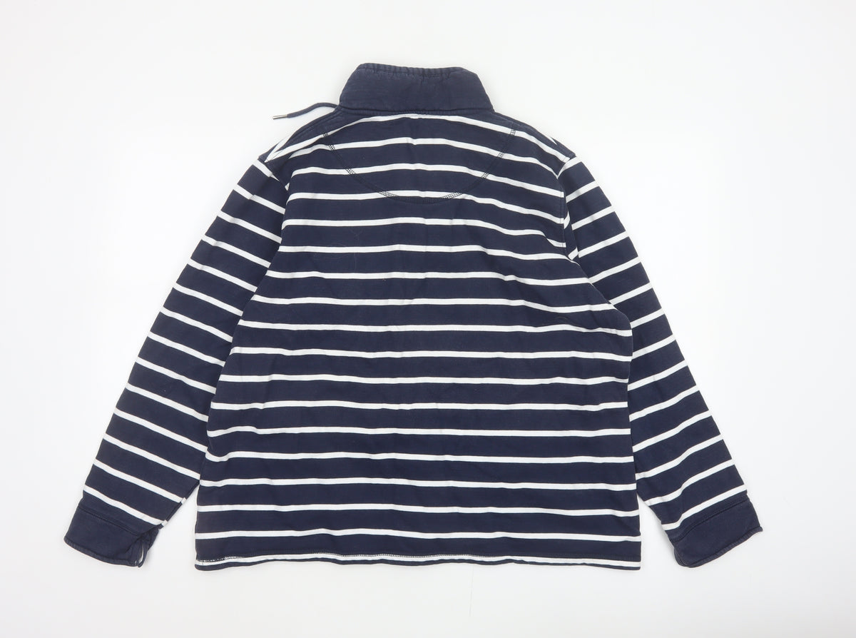 Crew Clothing Company Women’s Blue Stripe 1/4 Zip Sweatshirt Size 16