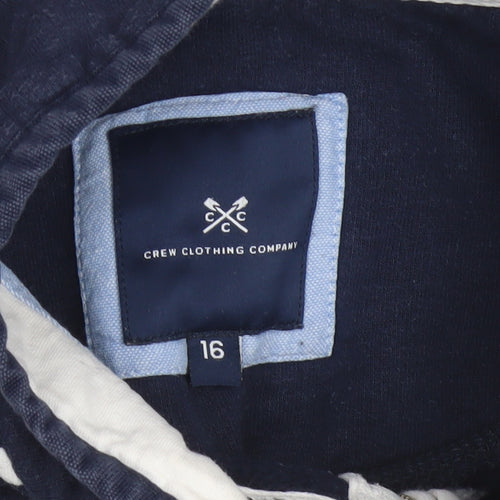 Crew Clothing Company Women’s Blue Stripe 1/4 Zip Sweatshirt Size 16