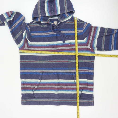 Fat Face Men’s Multicoloured Striped Pullover Hoodie L Cotton