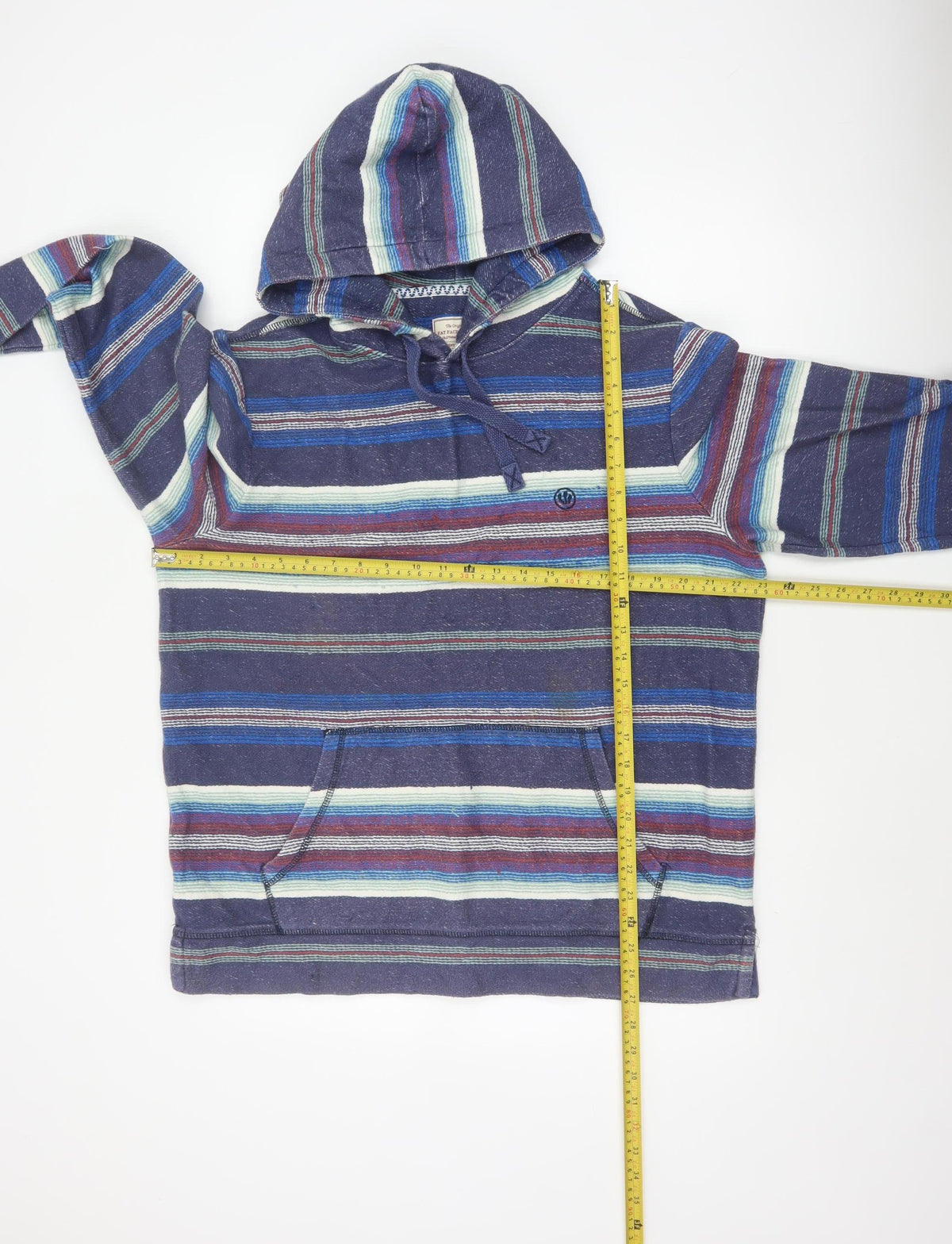 Fat Face Men’s Multicoloured Striped Pullover Hoodie L Cotton