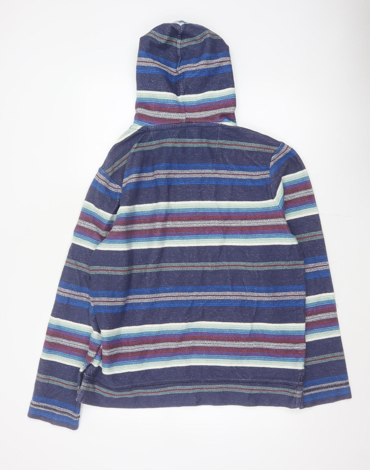 Fat Face Men’s Multicoloured Striped Pullover Hoodie L Cotton