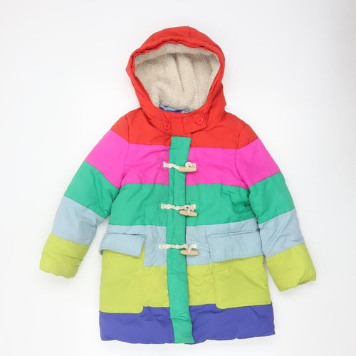 Boden Girls Multicoloured 6-7 Years Duffle Coat Hooded Fleece Lined