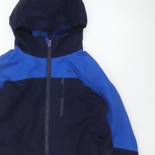 Peter Storm Boys Blue 7-8 Years Ski Jacket Hooded Full Zip