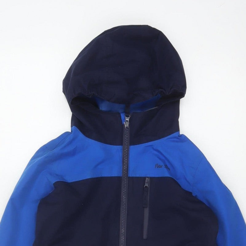 Peter Storm Boys Blue 7-8 Years Ski Jacket Hooded Full Zip