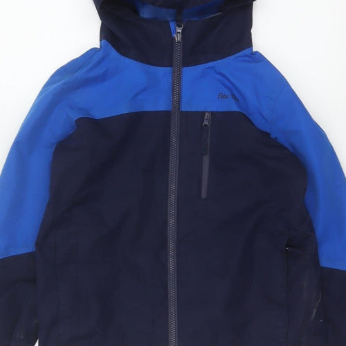 Peter Storm Boys Blue 7-8 Years Ski Jacket Hooded Full Zip