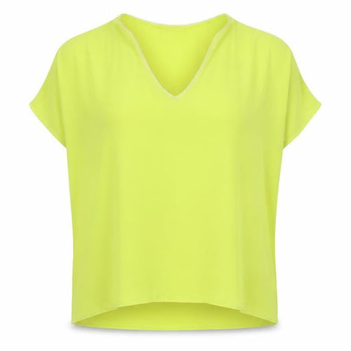 Oasis Women Yellow V-Neck Cap Sleeve Sheer Blouse Size 10