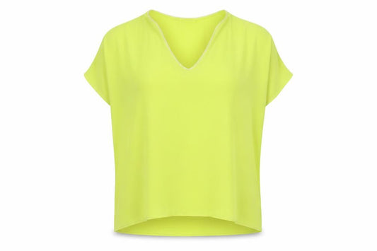 Oasis Women Yellow V-Neck Cap Sleeve Sheer Blouse Size 10
