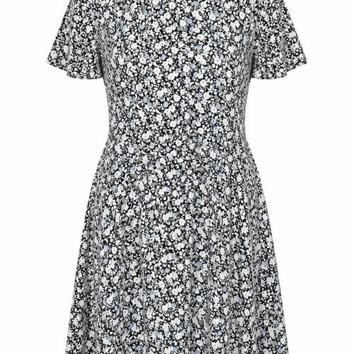 Marks and Spencer Women Black Floral Petite 16 Fit & Flare Midi Dress