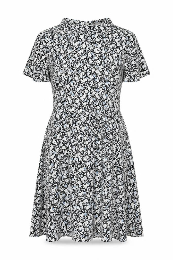 Marks and Spencer Women Black Floral Petite 16 Fit & Flare Midi Dress