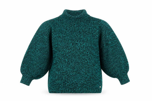 Ted Baker Women Green UK 10 High Neck Puff Sleeve Knit Jumper