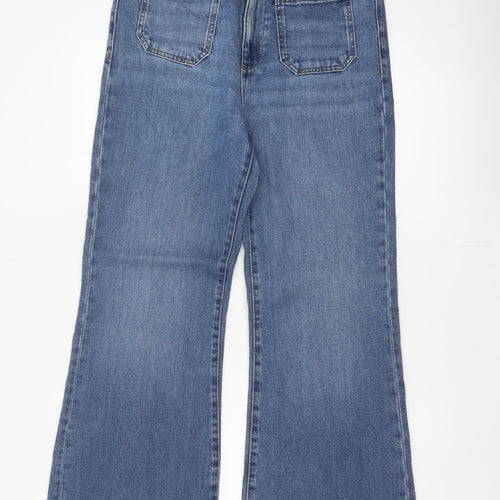 Marks and Spencer Women Blue UK 12 Regular Flared Stretch Jeans