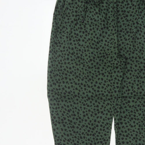Marks and Spencer Women Green Animal Print Jogger Trousers UK 14 Long
