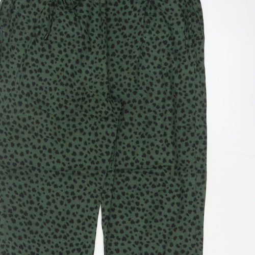 Marks and Spencer Women Green Animal Print Jogger Trousers UK 14 Long