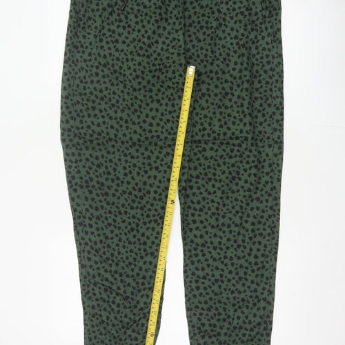 Marks and Spencer Women Green Animal Print Jogger Trousers UK 14 Long