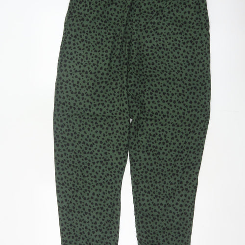Marks and Spencer Women Green Animal Print Jogger Trousers UK 14 Long