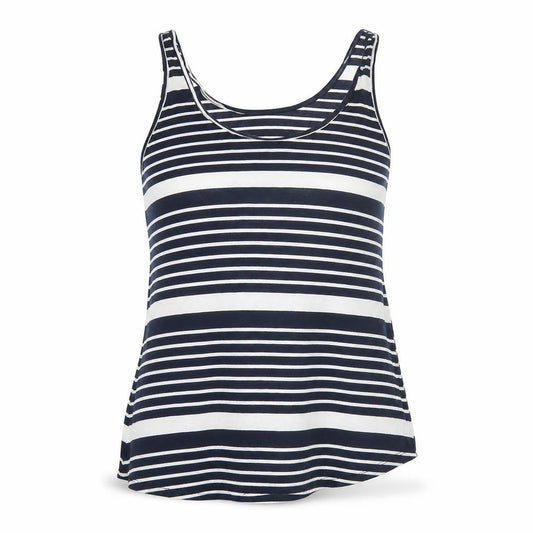 Warehouse Women Blue White UK 12 Striped Viscose Basic Tank Top
