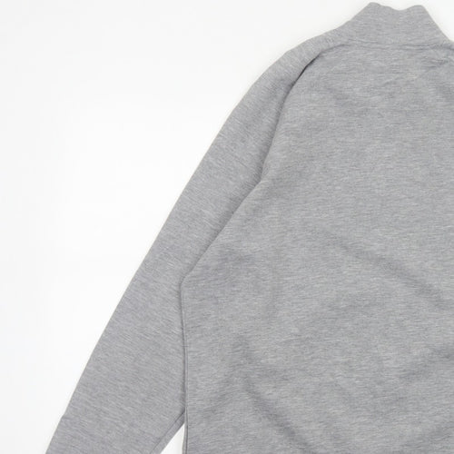 Reiss Men’s Grey M Quarter Zip High Neck Jersey Sweatshirt