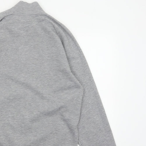 Reiss Men’s Grey M Quarter Zip High Neck Jersey Sweatshirt