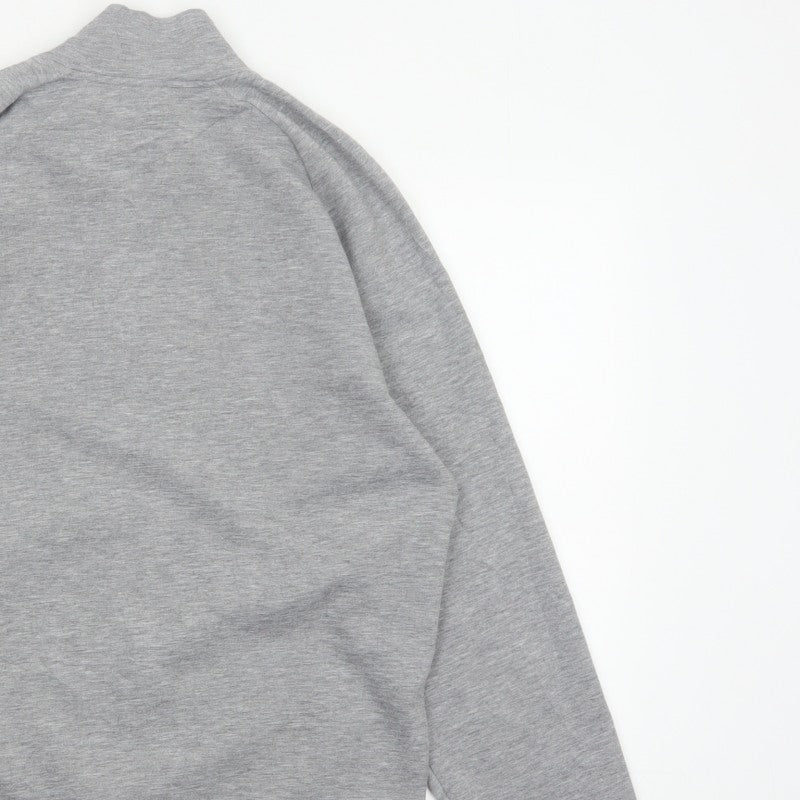 Reiss Men’s Grey M Quarter Zip High Neck Jersey Sweatshirt