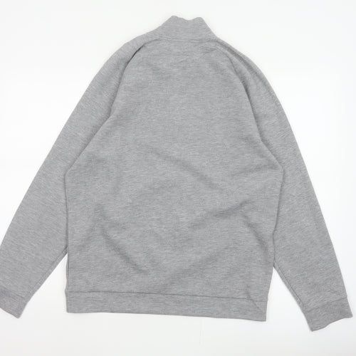 Reiss Men’s Grey M Quarter Zip High Neck Jersey Sweatshirt