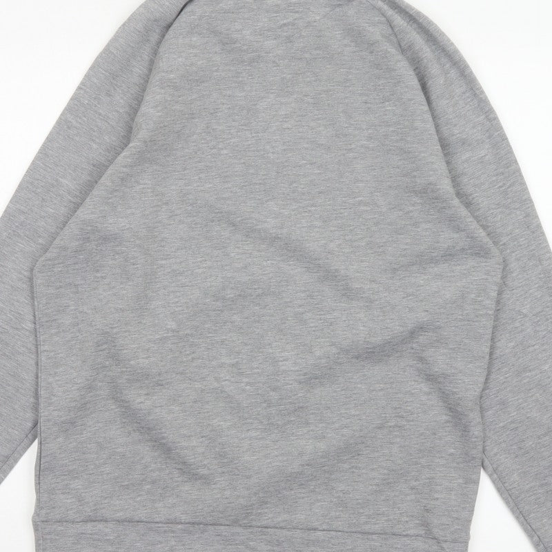 Reiss Men’s Grey M Quarter Zip High Neck Jersey Sweatshirt