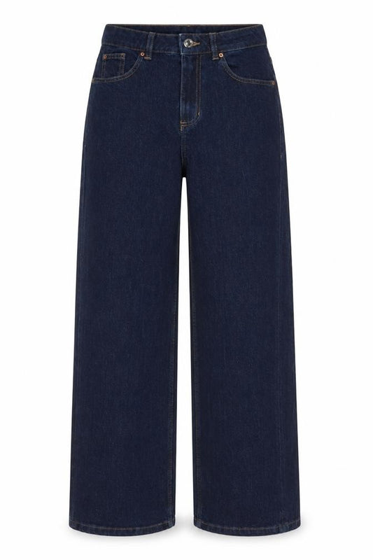 Marks and Spencer Women's Blue UK 10 Long High Rise Wide-Leg Stretch Jeans