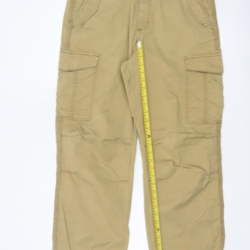 M&S Women’s Beige Size 16 Regular Cargo Trousers Adjustable Hem