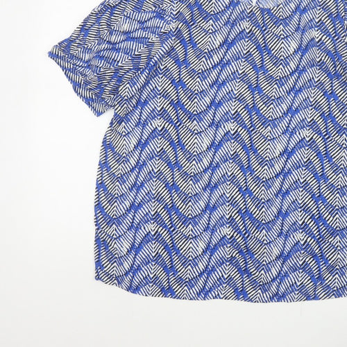 Marks and Spencer Women Blue Geometric Print Size 14 Tunic Blouse