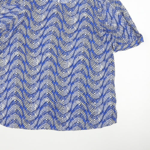 Marks and Spencer Women Blue Geometric Print Size 14 Tunic Blouse