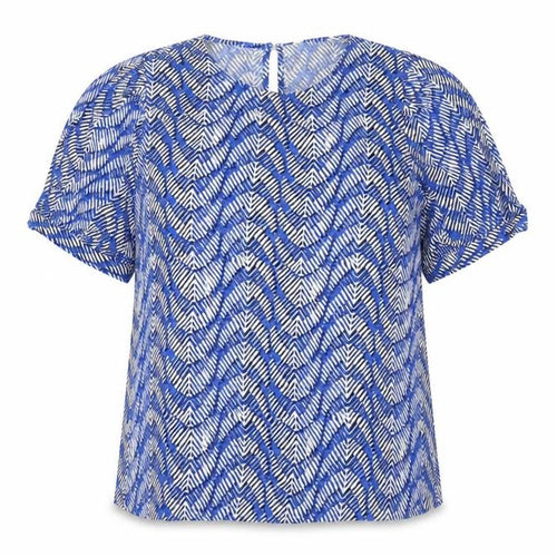 Marks and Spencer Women Blue Geometric Print Size 14 Tunic Blouse