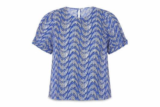 Marks and Spencer Women Blue Geometric Print Size 14 Tunic Blouse