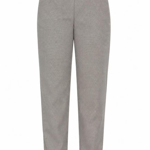 Mango Women Brown Check High Waist Tapered Dress Trousers UK 10