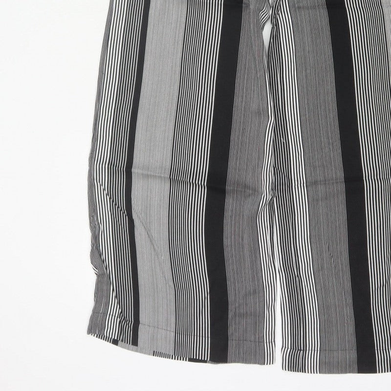 Marks & Spencer Women Black White UK 8 Wide Leg Striped Cropped Trousers