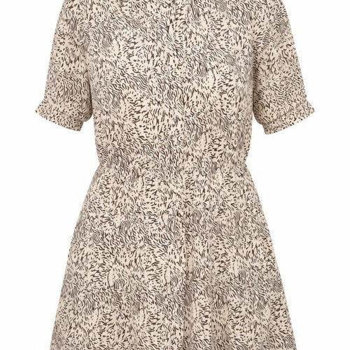 M&S Women Beige Animal Print Petite 16 Fit & Flare Dress