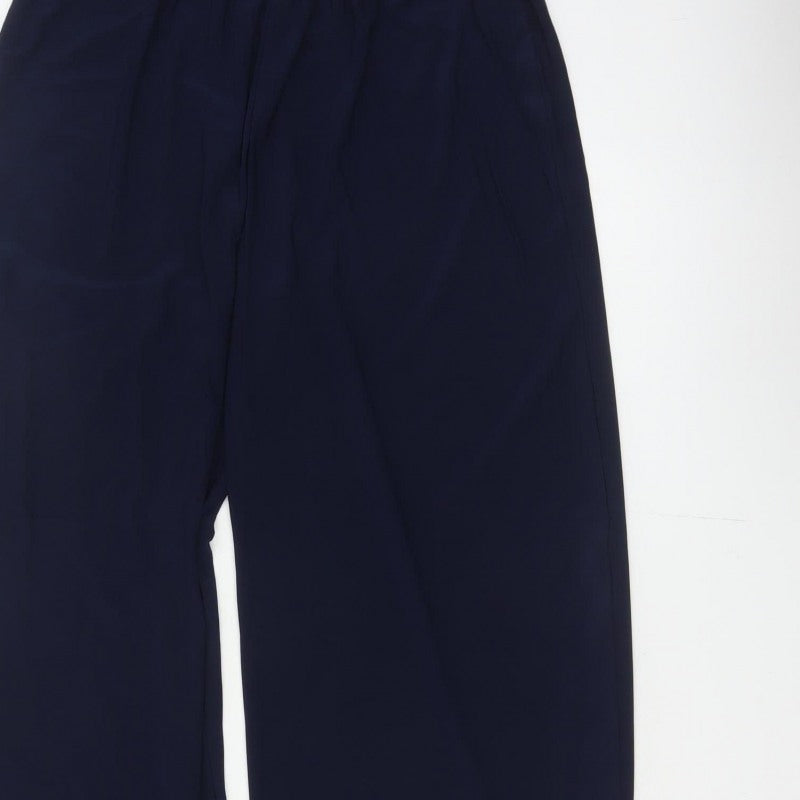 Marks and Spencer Women’s Navy Wide-Leg Trousers Size 16 Long