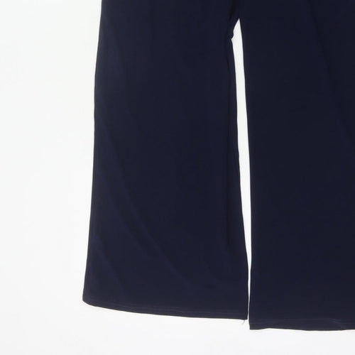 Marks and Spencer Women’s Navy Wide-Leg Trousers Size 16 Long