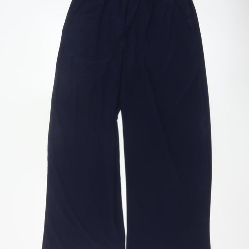 Marks and Spencer Women’s Navy Wide-Leg Trousers Size 16 Long