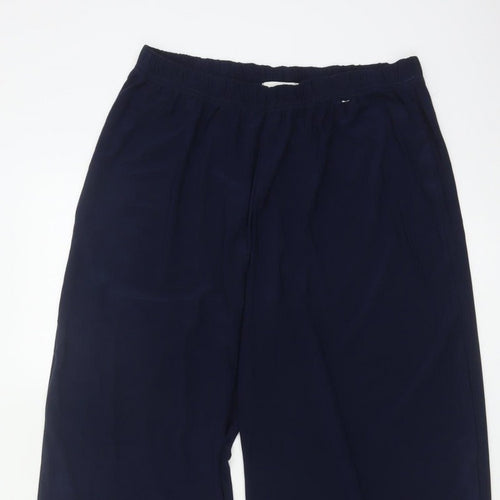 Marks and Spencer Women’s Navy Wide-Leg Trousers Size 16 Long