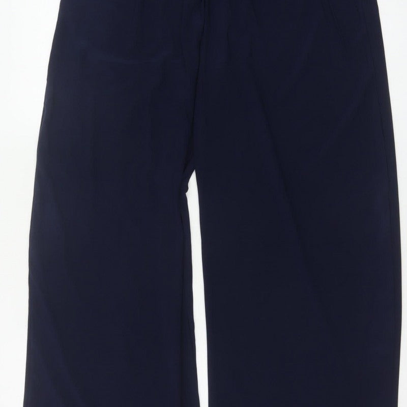 Marks and Spencer Women’s Navy Wide-Leg Trousers Size 16 Long