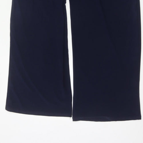 Marks and Spencer Women’s Navy Wide-Leg Trousers Size 16 Long