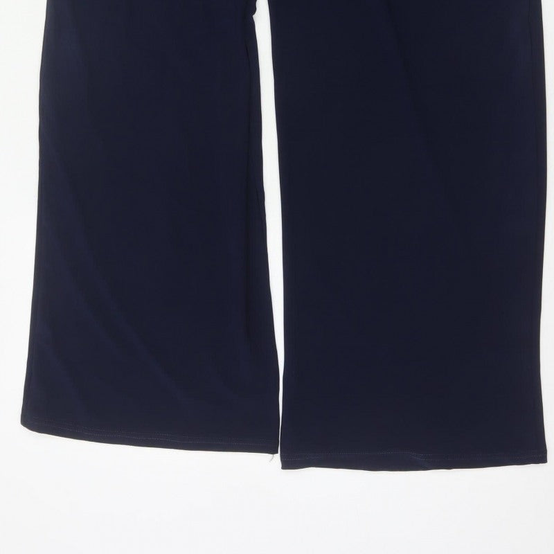 Marks and Spencer Women’s Navy Wide-Leg Trousers Size 16 Long