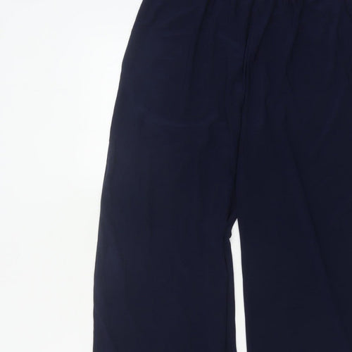 Marks and Spencer Women’s Navy Wide-Leg Trousers Size 16 Long