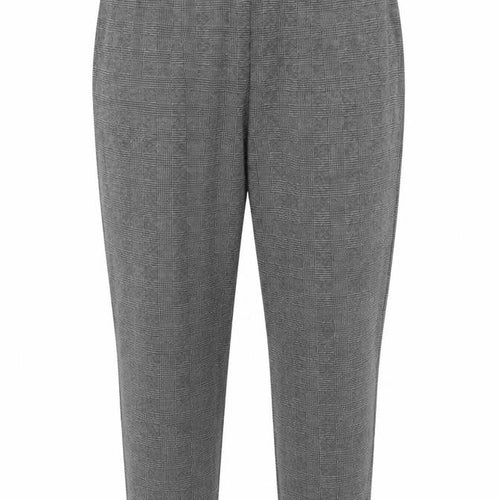 Marks and Spencer Women Grey UK 18 Geometric Tapered Stretch Trousers