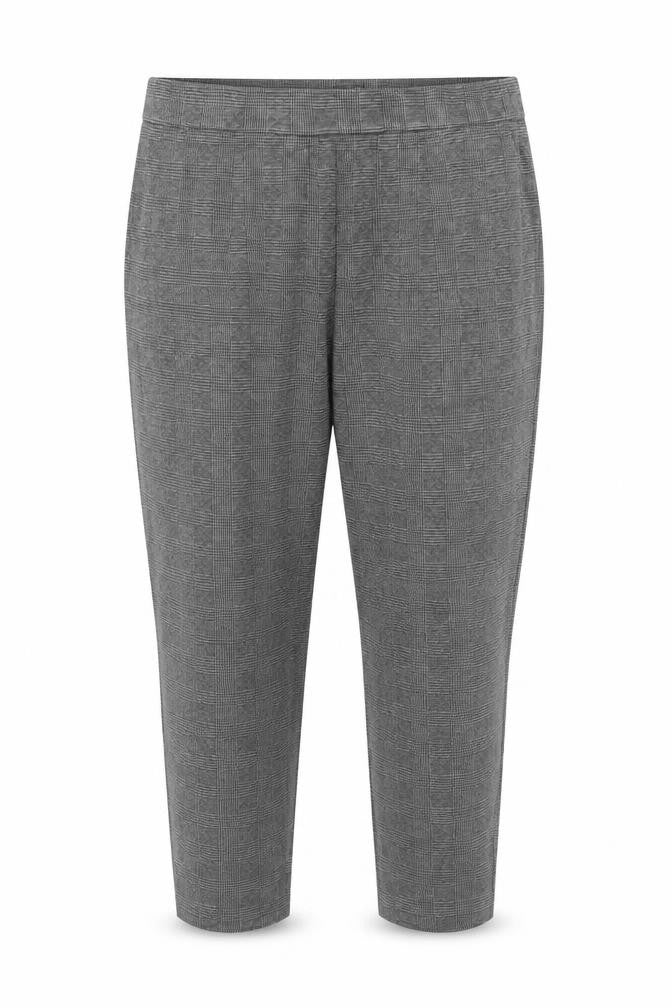 Marks and Spencer Women Grey UK 18 Geometric Tapered Stretch Trousers