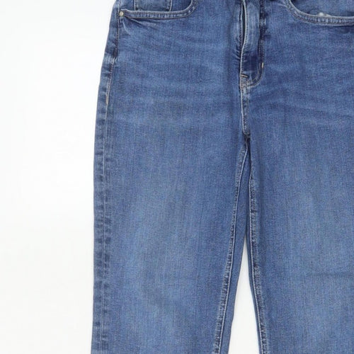 Per Una Women’s Blue UK 12 Short Mid Rise Tapered Stretch Jeans